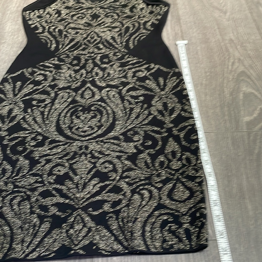 GUESS by Marciano Dress Metallic Pattern elegant Black Gold dress - Picture 12 of 12